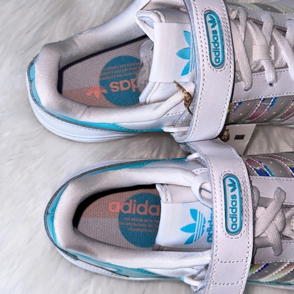 New Adidas Forum Low Cloud White Pulse Aqua GX3398 Men's Sneakers Shoes SIZE 11 - Picture 4 of 16